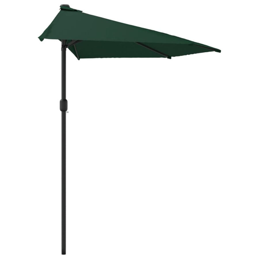 Balkonparasol half met aluminium paal 300x155 cm groen - Afbeelding 4
