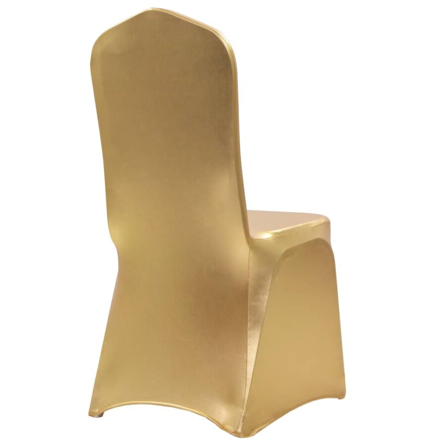 6 st Stoelhoezen stretch goud - Afbeelding 2