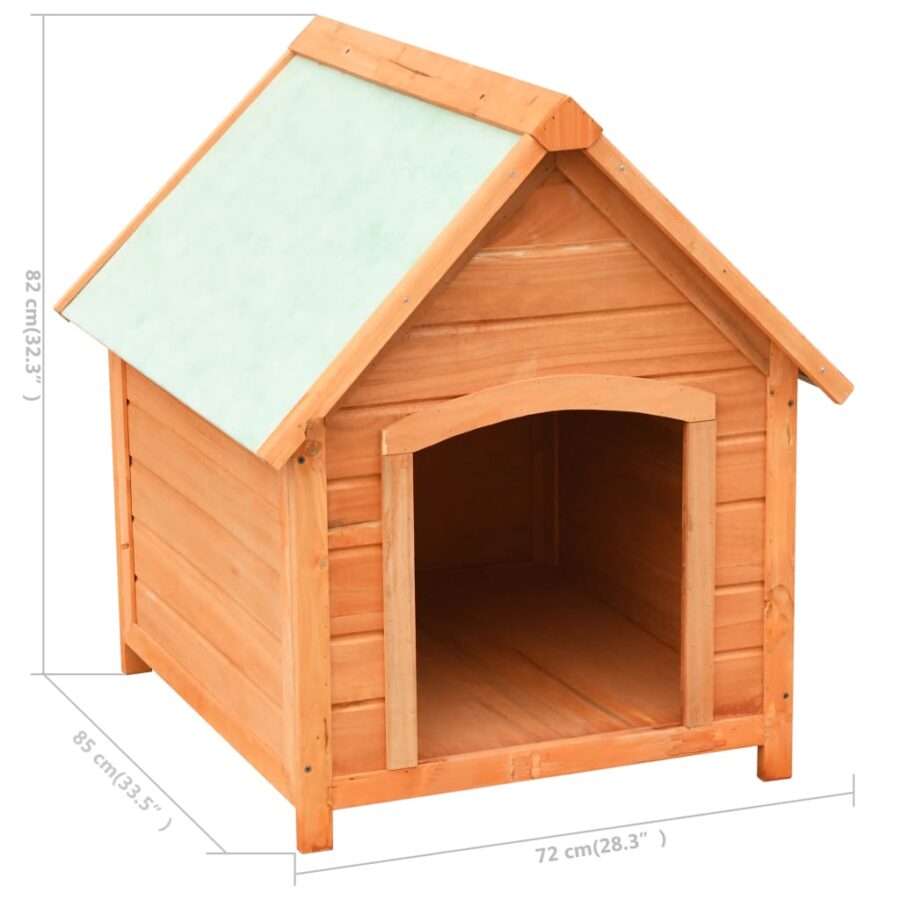 Hondenhok 72x85x82 cm massief grenen- en vurenhout - Afbeelding 8