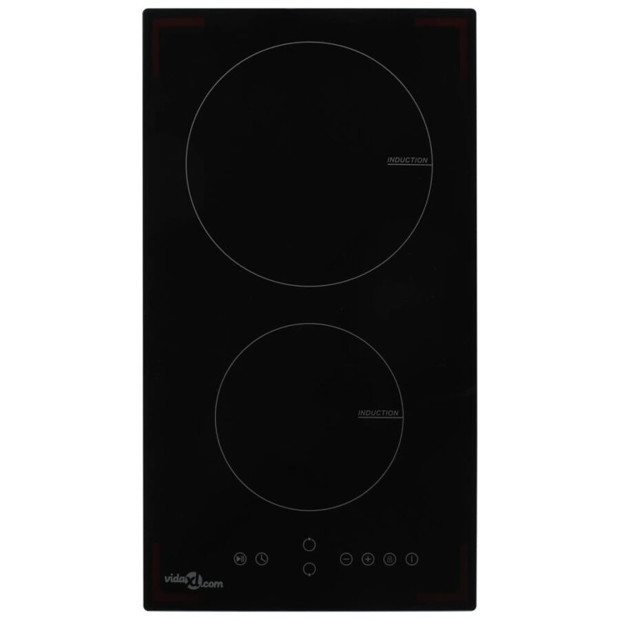 Inductiekookplaat met 2 kookzones aanraakbediening 3500 W glas