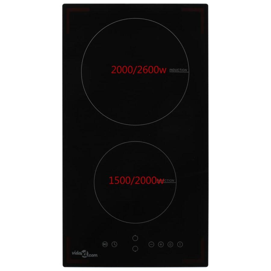 Inductiekookplaat met 2 kookzones aanraakbediening 3500 W glas - Afbeelding 2