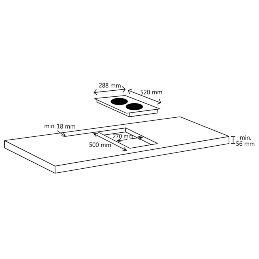 Inductiekookplaat met 2 kookzones aanraakbediening 3500 W glas - Afbeelding 4