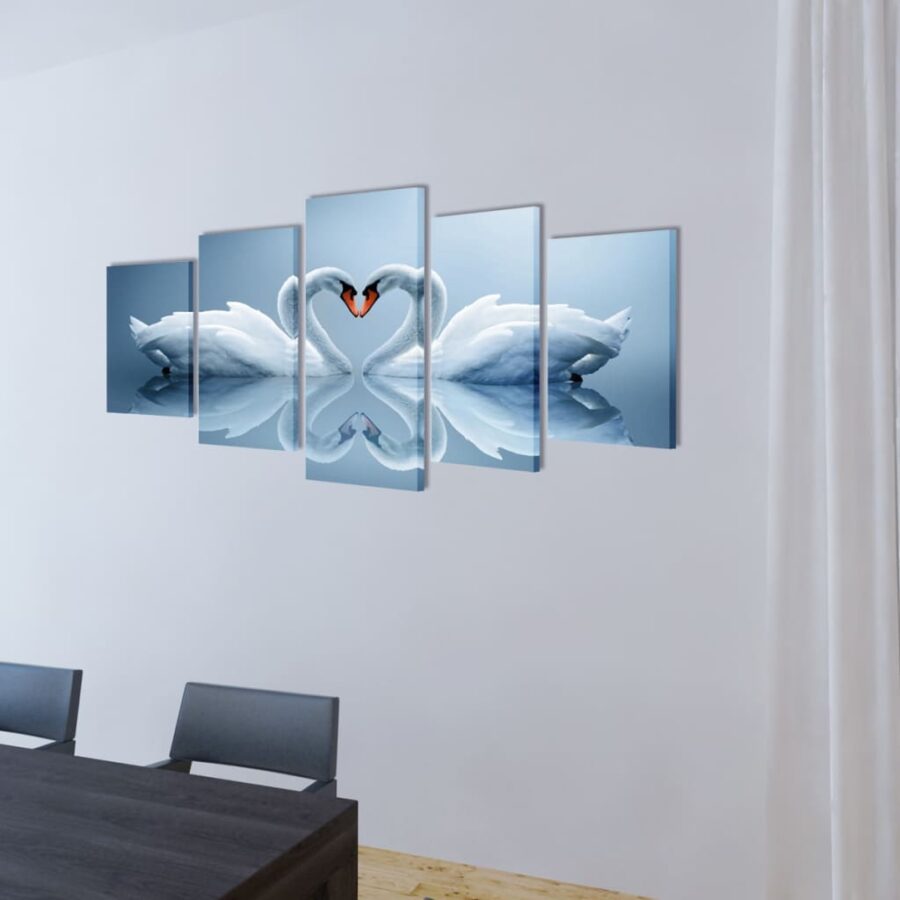 Canvas muurdruk set Zwaan 200 x 100 cm - Afbeelding 2