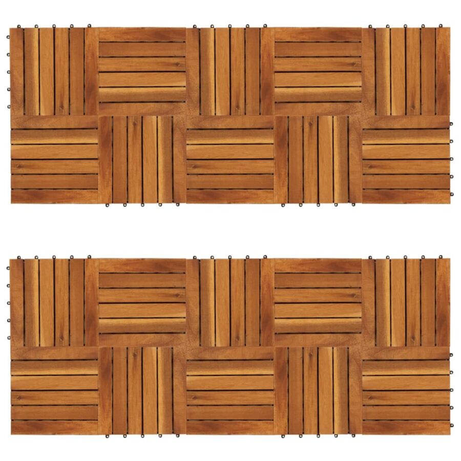 Terrastegels 20 st verticaal patroon 30x30 cm acaciahout