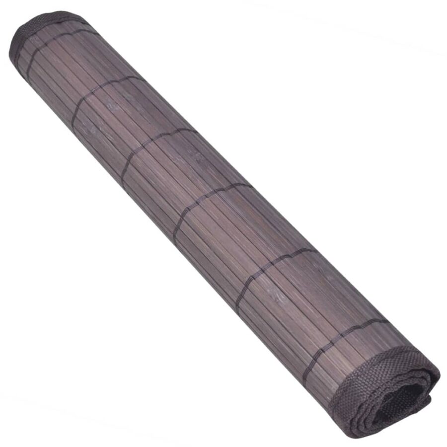 6 Placemats bamboe 30 x 45 cm donkerbruin - Afbeelding 3