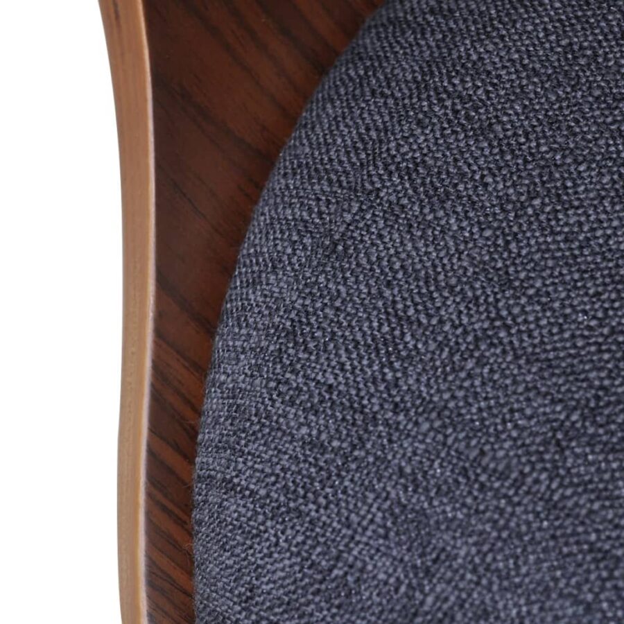 Eetkamerstoelen 6 st gebogen hout en stof donkergrijs - Afbeelding 6