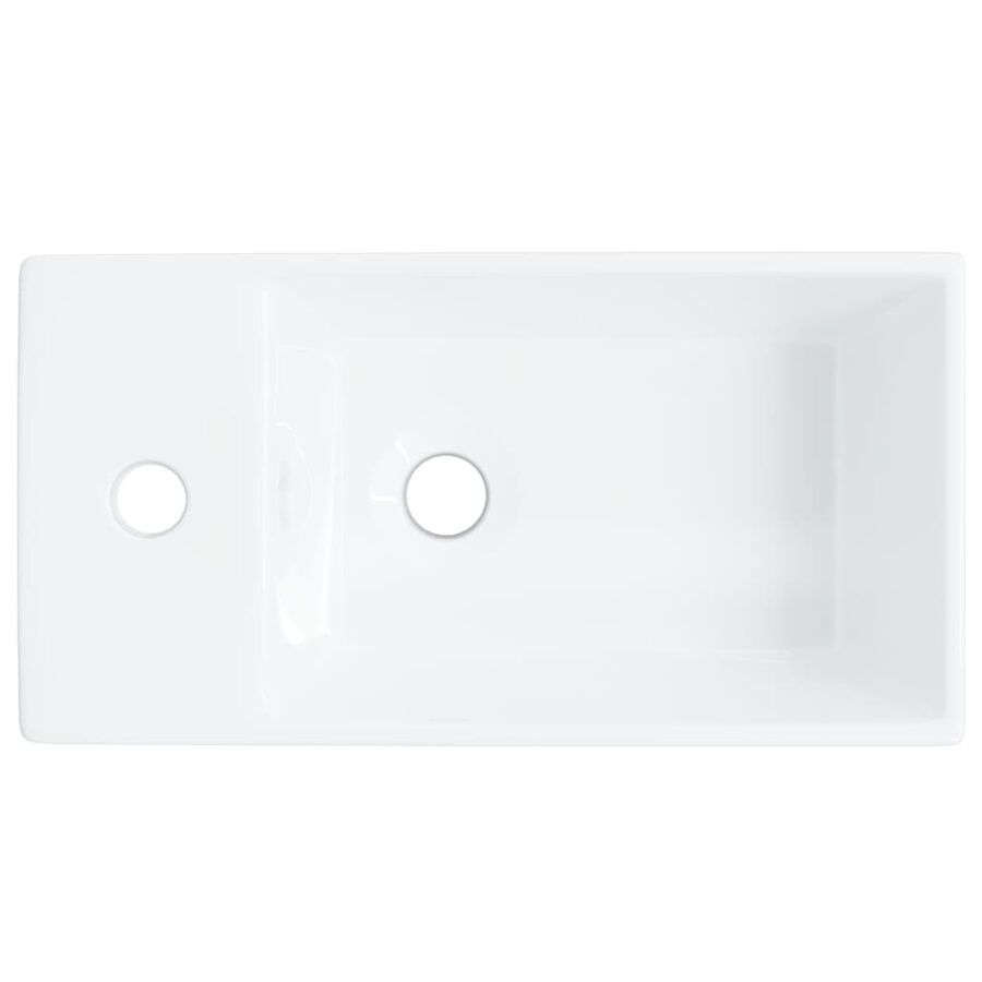 Wasbak 48x25x15 cm keramiek wit - Afbeelding 6