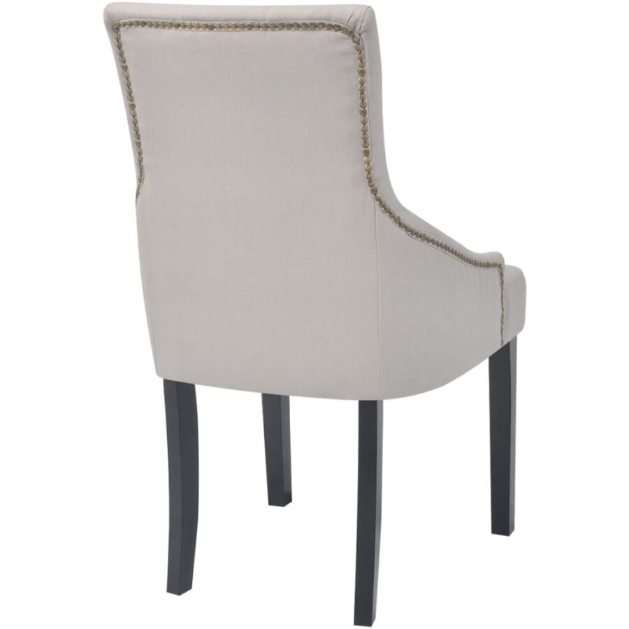 Eetkamerstoelen 4 st stof crèmegrijs - Afbeelding 5