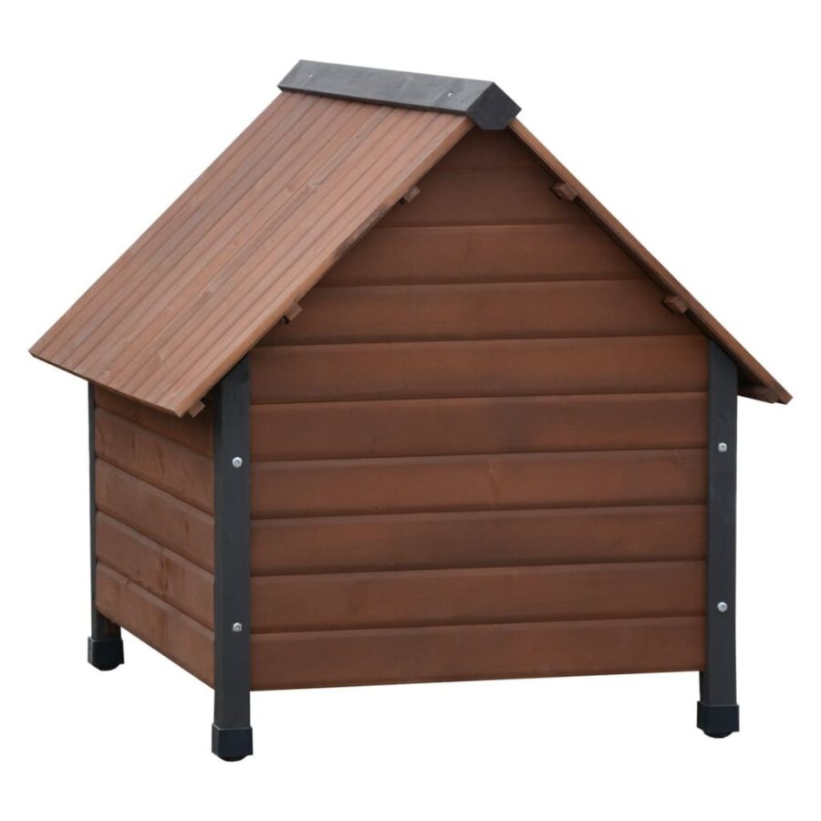 @Pet Hondenhok met kunststof flappen Rustique 76x76x72 cm bruin - Afbeelding 2