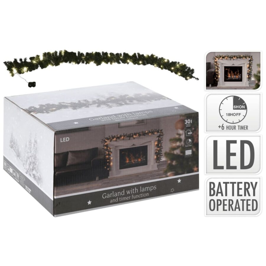 Ambiance Kerstslinger met 30 LED's 270 cm - Afbeelding 2