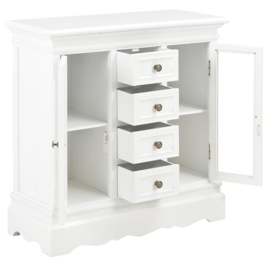 Dressoir 70x28x70 cm massief grenenhout wit - Afbeelding 3
