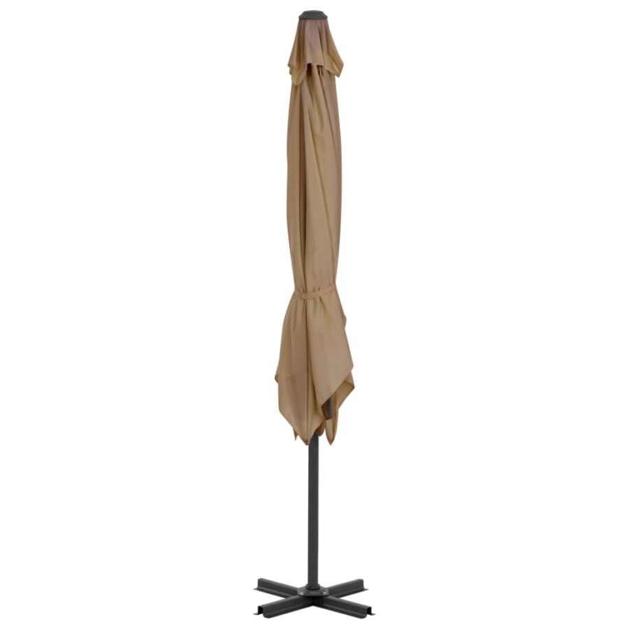 Parasol met draagbare voet taupe - Afbeelding 3