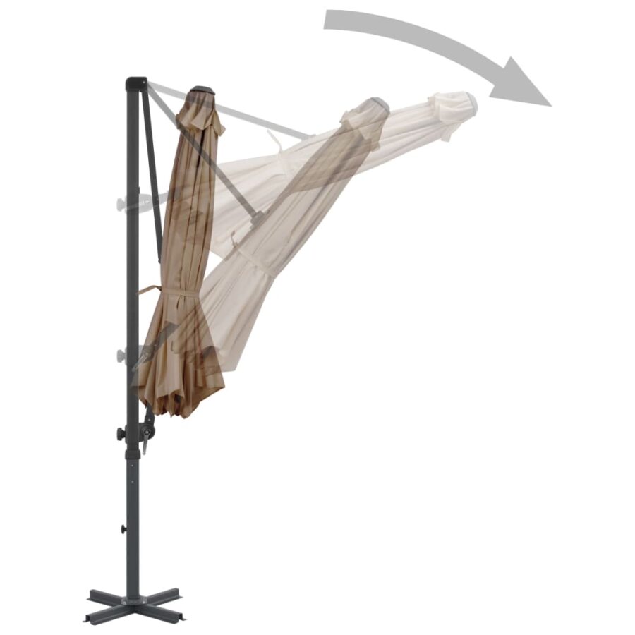 Parasol met draagbare voet taupe - Afbeelding 4