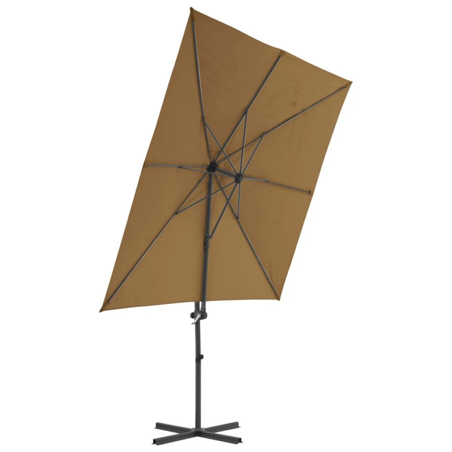 Parasol met draagbare voet taupe - Afbeelding 3