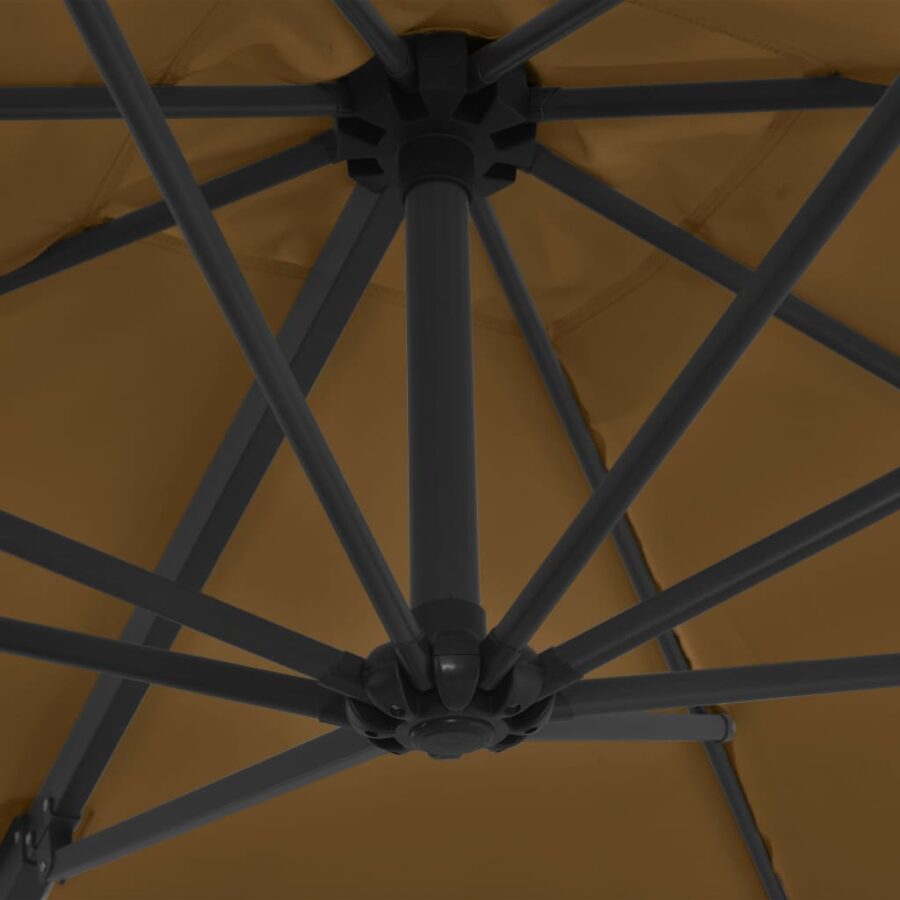 Parasol met draagbare voet taupe - Afbeelding 6