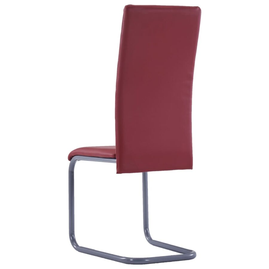 Eetkamerstoelen 2 st kunstleer rood - Afbeelding 5