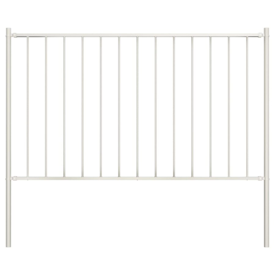 Hekpaneel met palen 1,7x1,25 m gepoedercoat staal wit