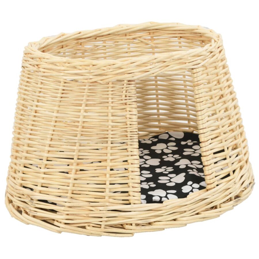 3-delige Kattenmandset met kussens 47x34x60cm natuurlijk wilgen - Afbeelding 8