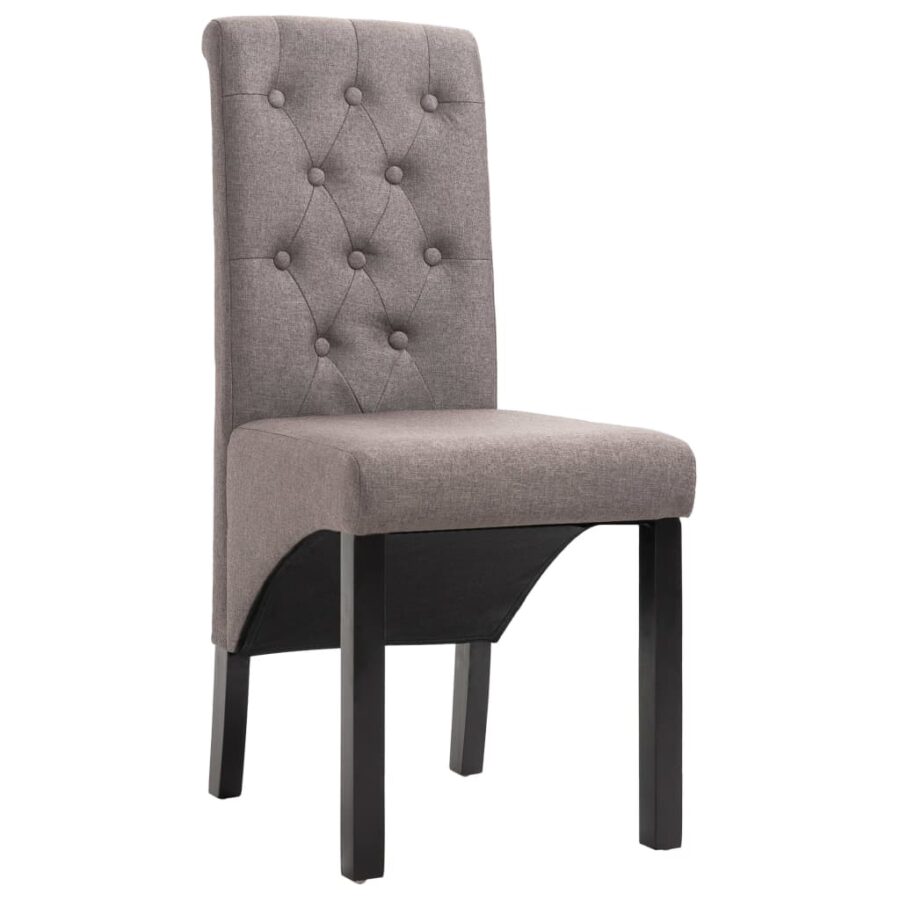 Eetkamerstoelen 4 st draaibaar stof taupe - Afbeelding 2