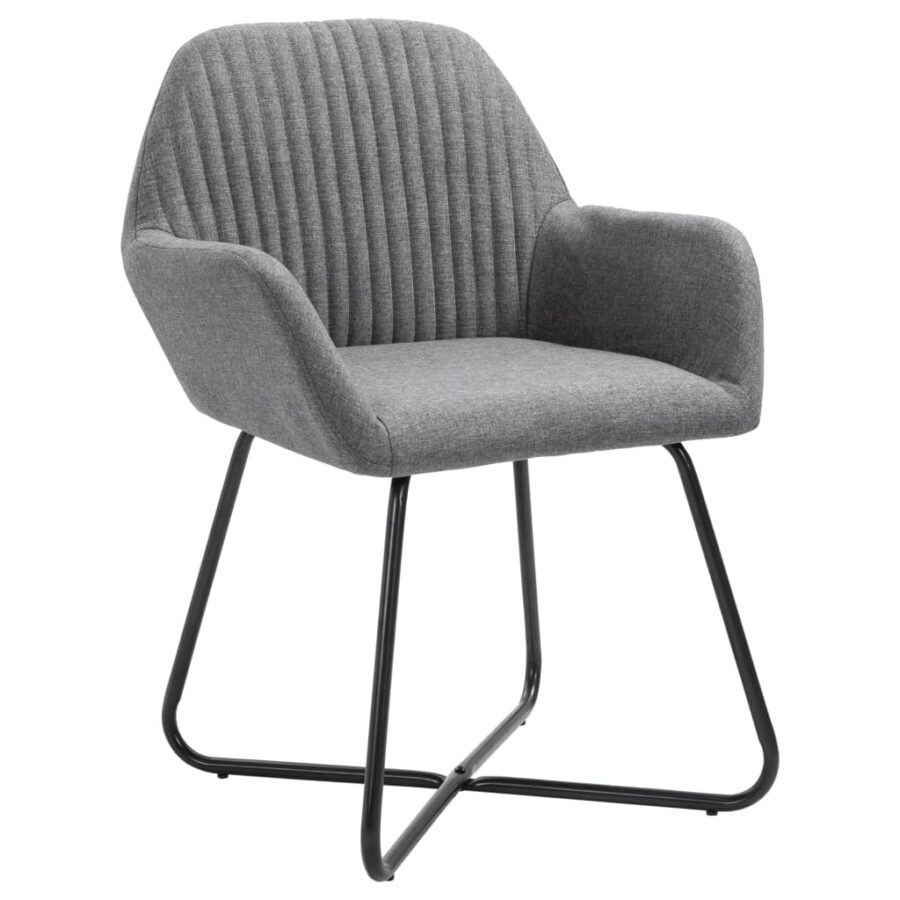 Eetkamerstoelen 4 st stof donkergrijs - Afbeelding 2