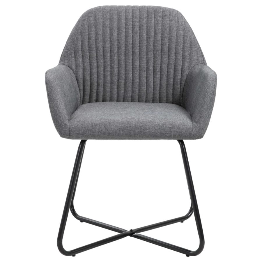 Eetkamerstoelen 4 st stof donkergrijs - Afbeelding 3