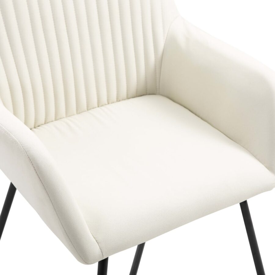 Eetkamerstoelen 4 st stof crèmekleurig - Afbeelding 6