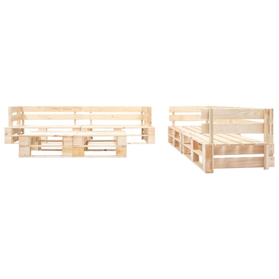 6-delige Loungeset pallet hout naturel - Afbeelding 2