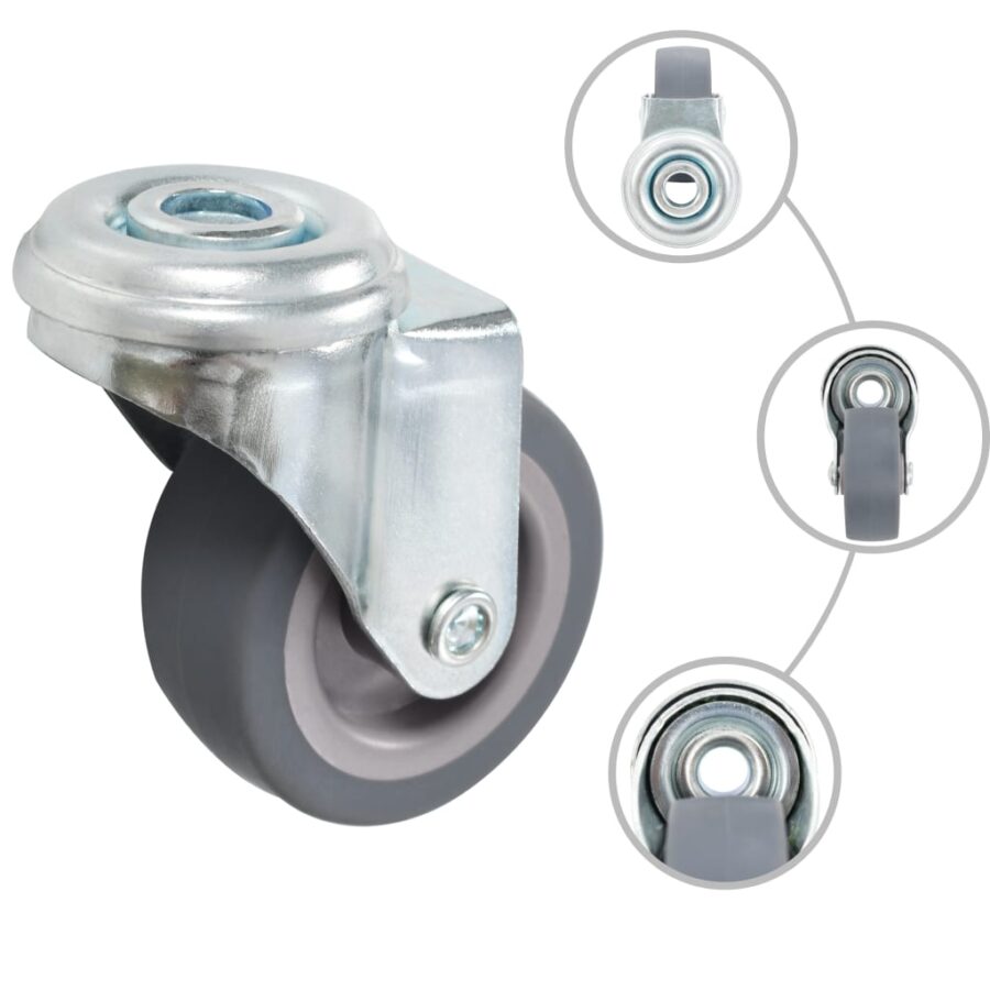 32 st Zwenkwielen met boutgaten 50 mm - Afbeelding 3