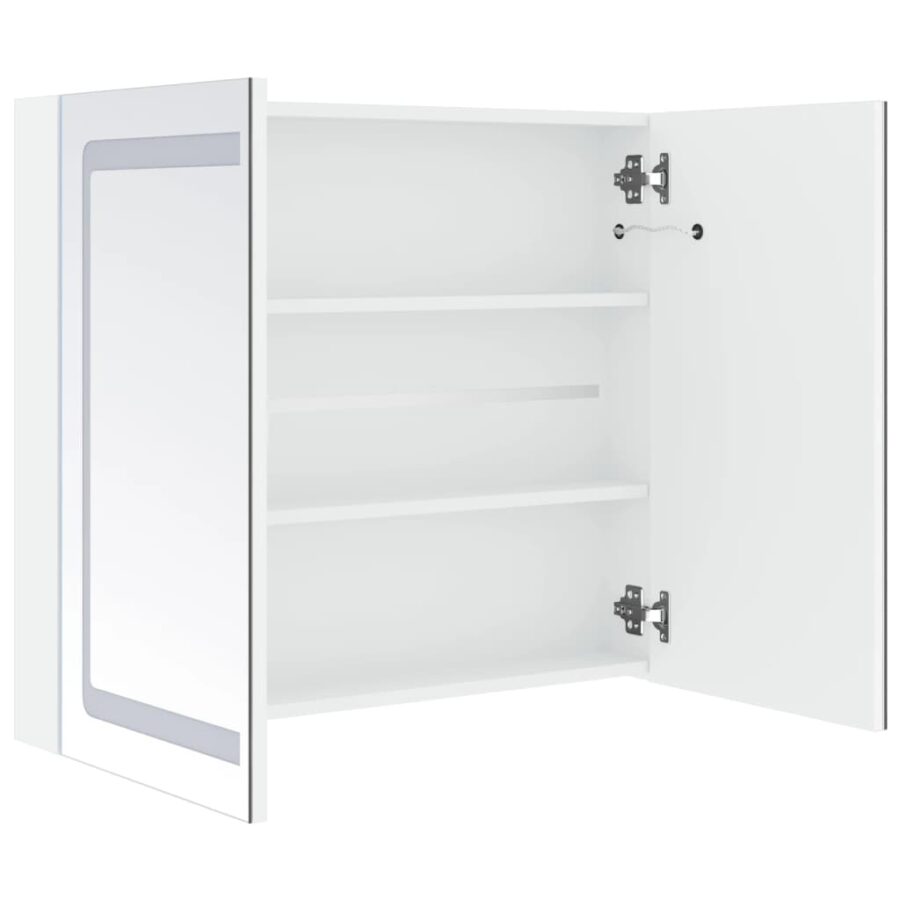 Badkamerkast met spiegel en LED 80x12,2x68 cm - Afbeelding 5