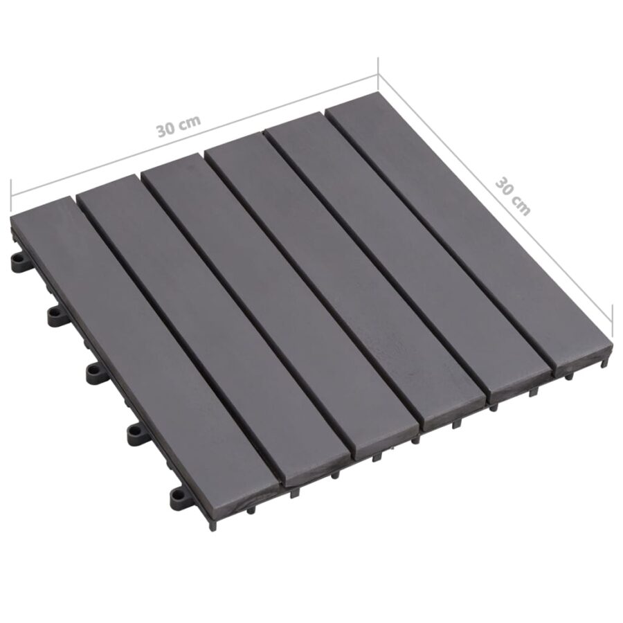 Terrastegels 10 st 30x30 cm massief acaciahout greywash - Afbeelding 8