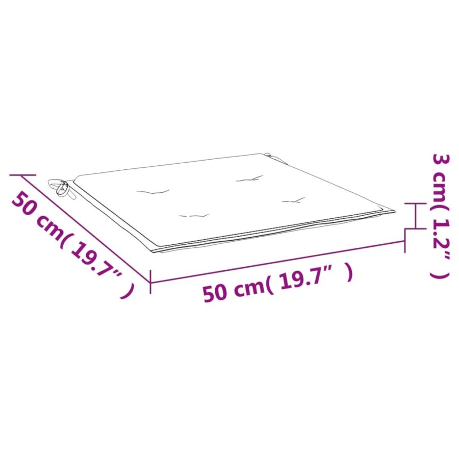 Tuinstoelkussens 2 st 50x50x3 cm oxford stof zwart - Afbeelding 9
