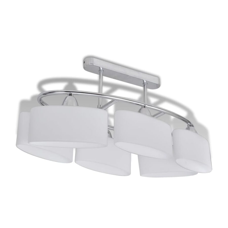 Plafondlamp met ellipsvormige glazen kappen 2 st E14 - Afbeelding 4