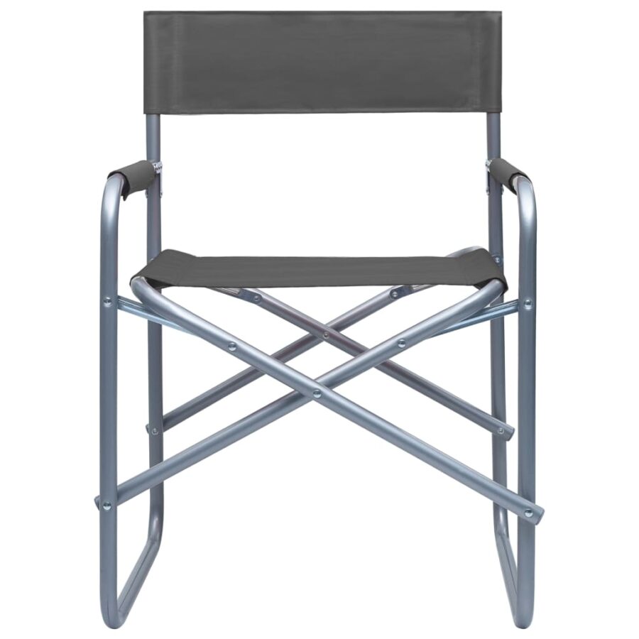 Regisseursstoelen 2 st staal grijs - Afbeelding 3