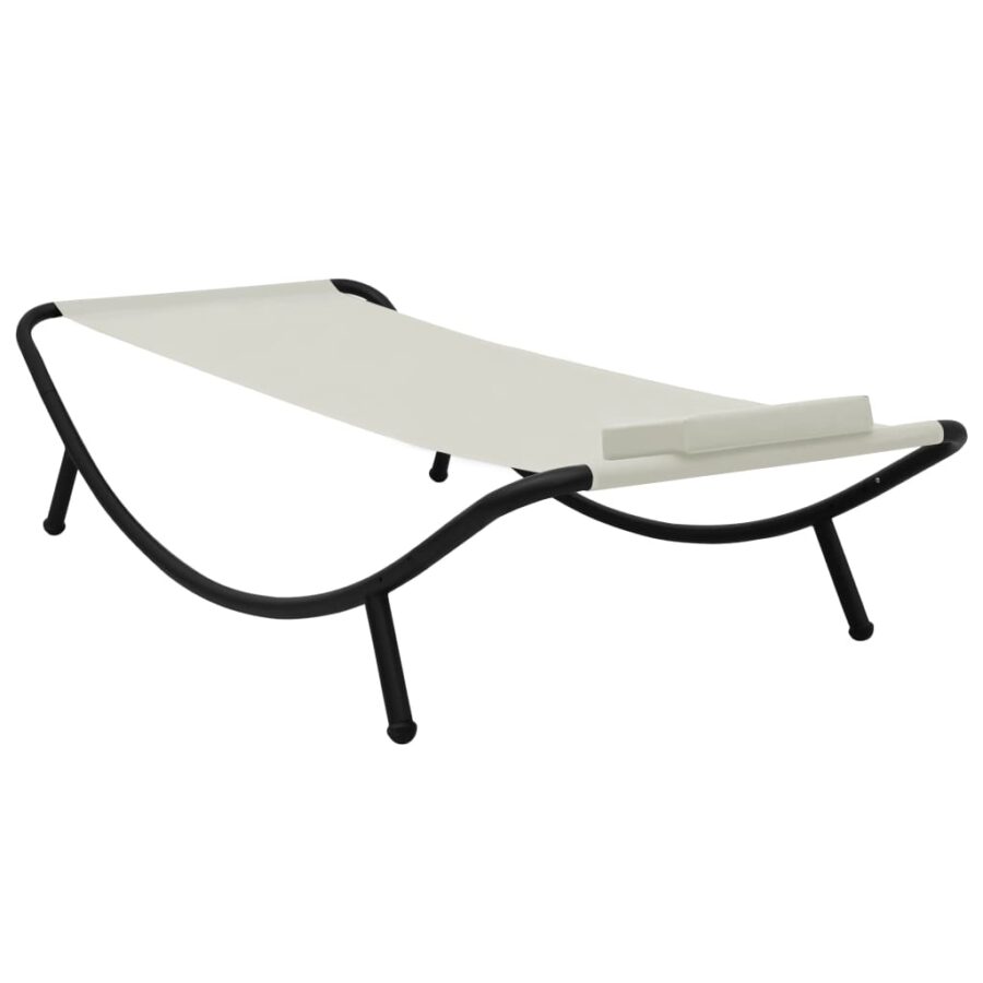 Tuinbed 200x90 cm staal crème - Afbeelding 2