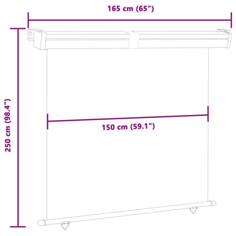 Balkonscherm 165x250 cm grijs - Afbeelding 10