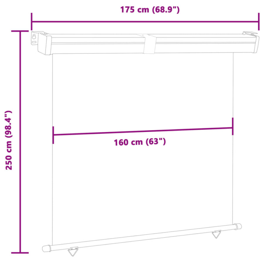 Balkonscherm 175x250 cm bruin - Afbeelding 10