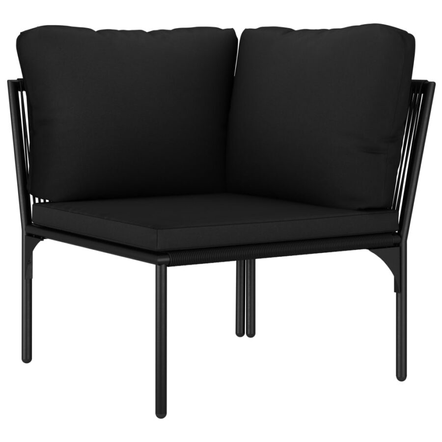 6-delige Loungeset met kussens PVC zwart - Afbeelding 6