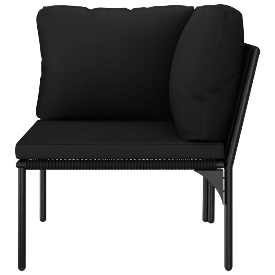 6-delige Loungeset met kussens PVC zwart - Afbeelding 7