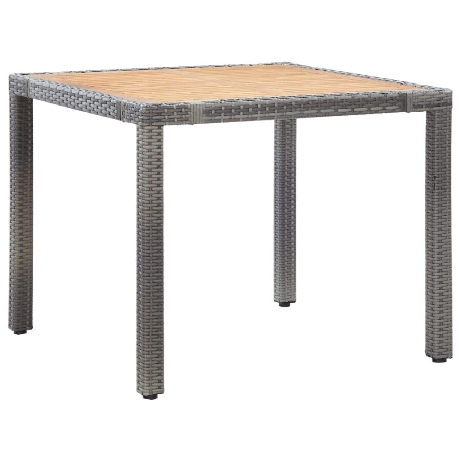 5-delige Tuinset met kussens poly rattan grijs - Afbeelding 2