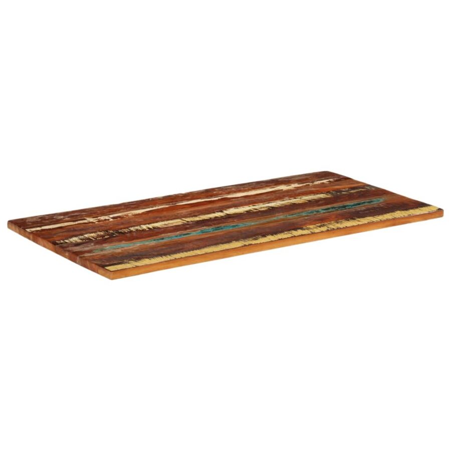 Tafelblad rechthoekig 25-27mm 60x120 cm massief gerecycled hout - Afbeelding 10
