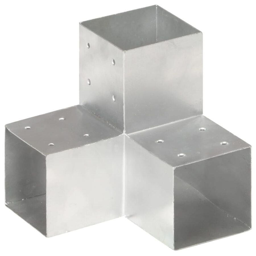 Paalverbindingen 4 st Y-vorm 101x101 mm gegalvaniseerd metaal - Afbeelding 2
