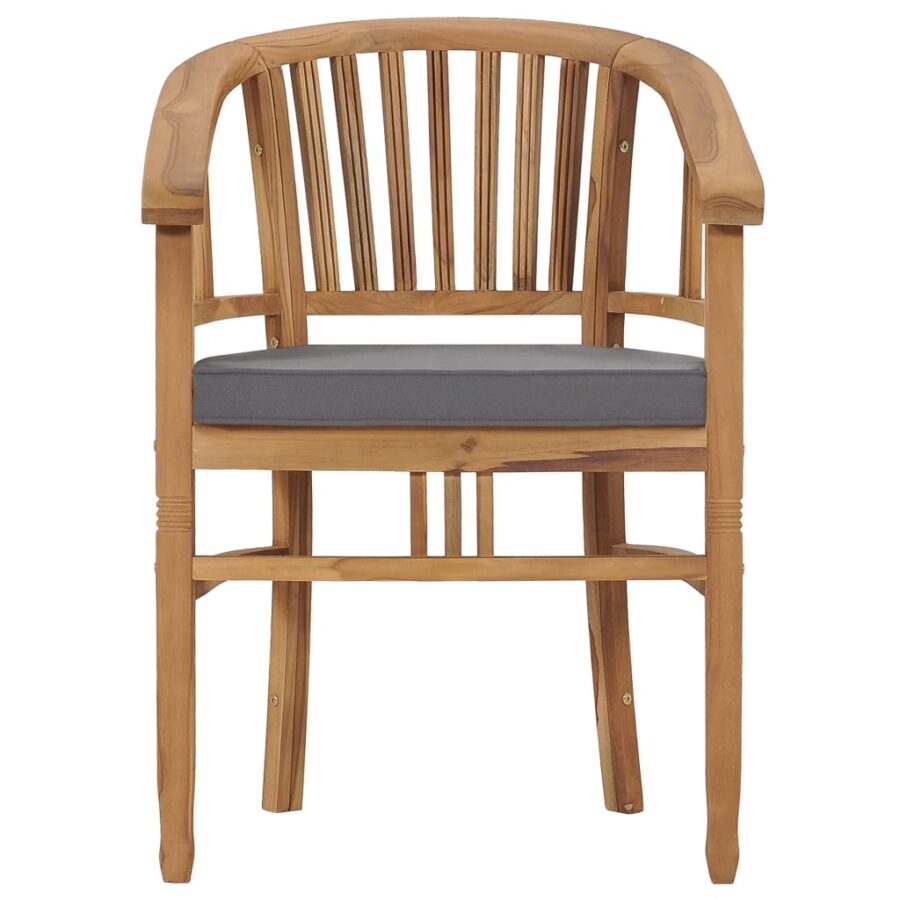 Tuinstoelen 2 st met kussens massief teakhout - Afbeelding 3