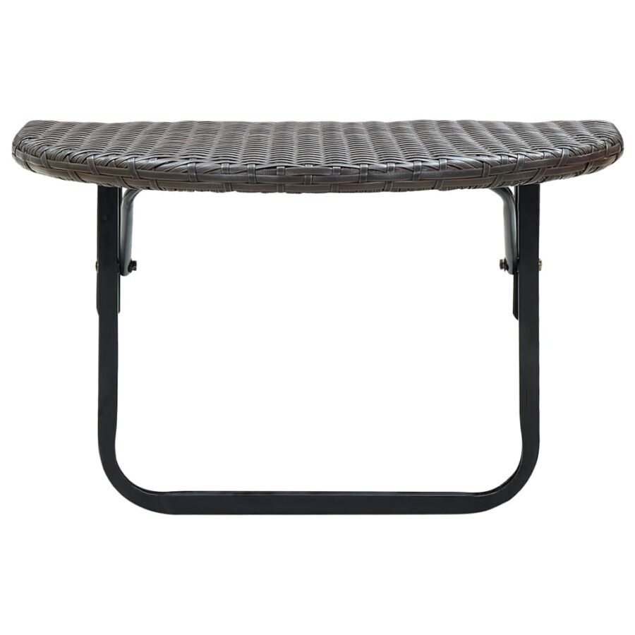 Balkontafel 60x60x40 cm poly rattan bruin - Afbeelding 2