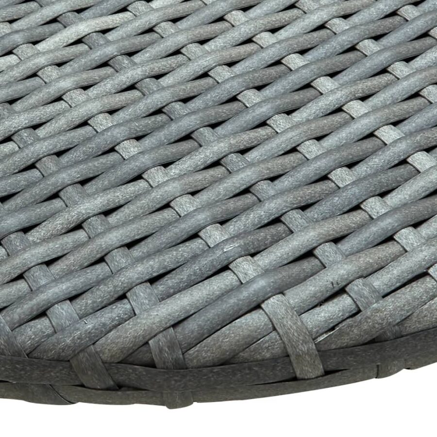 Balkontafel 60x60x40 cm poly rattan grijs - Afbeelding 7
