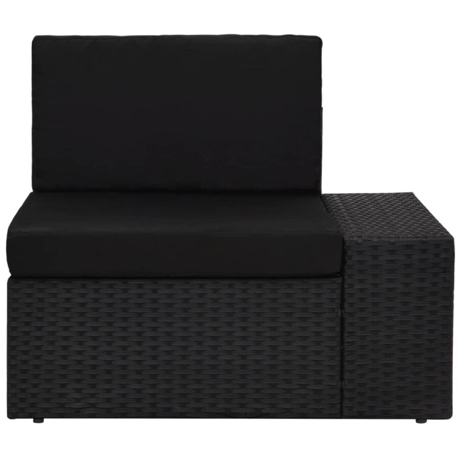 3-delige Loungeset poly rattan zwart - Afbeelding 6