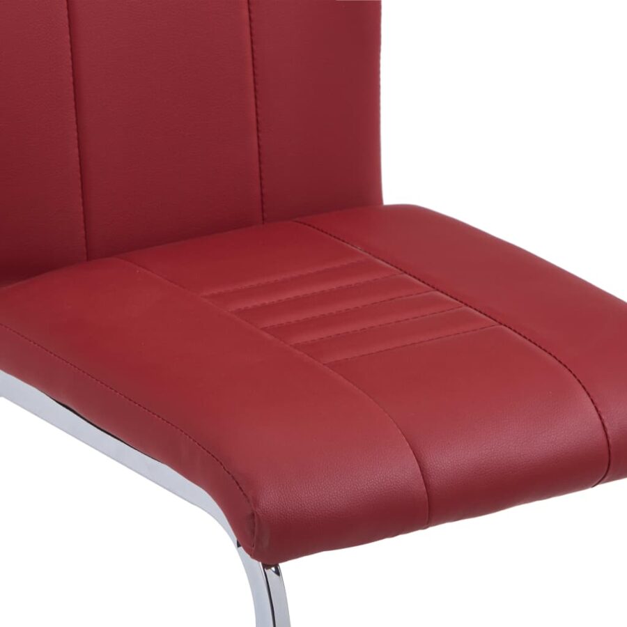 9-delige Eethoek kunstleer rood - Afbeelding 9