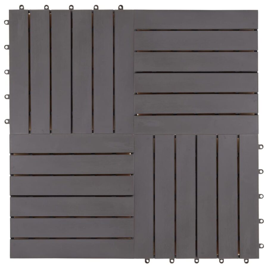 Terrastegels 30 st 30x30 cm massief acaciahout greywash - Afbeelding 3
