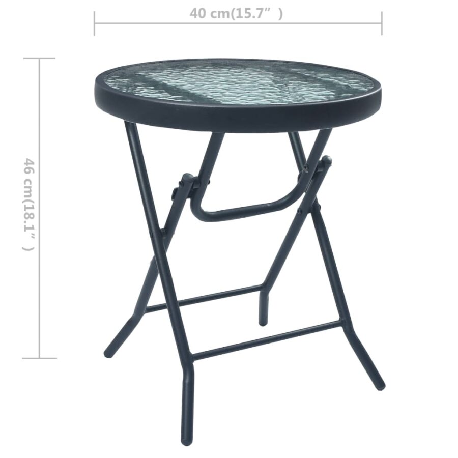 3-delige Bistroset staal grijs - Afbeelding 12
