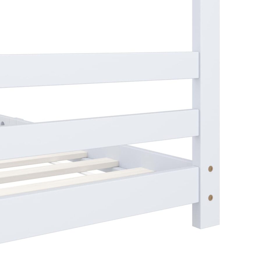 Kinderbedframe massief grenenhout wit 90x200 cm - Afbeelding 6