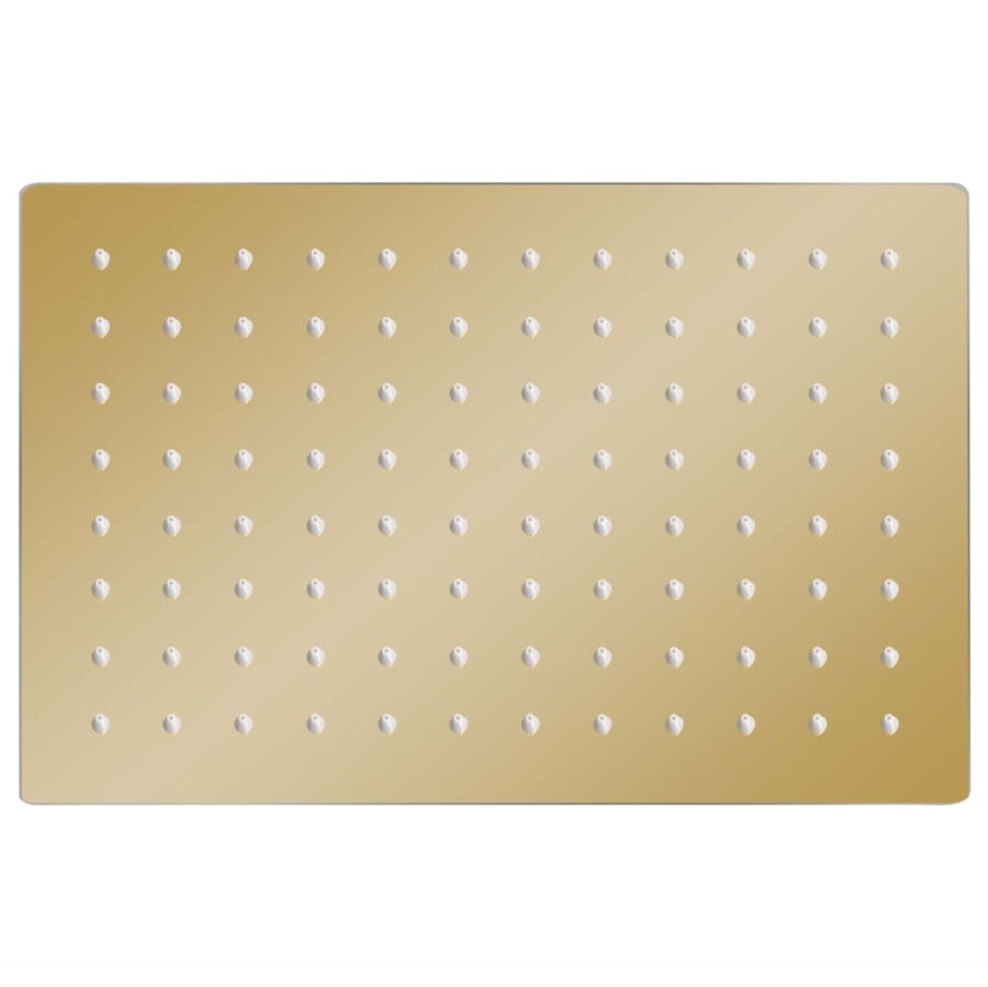 Regendouchekop rechthoekig 30x20 cm roestvrij staal goudkleurig - Afbeelding 2